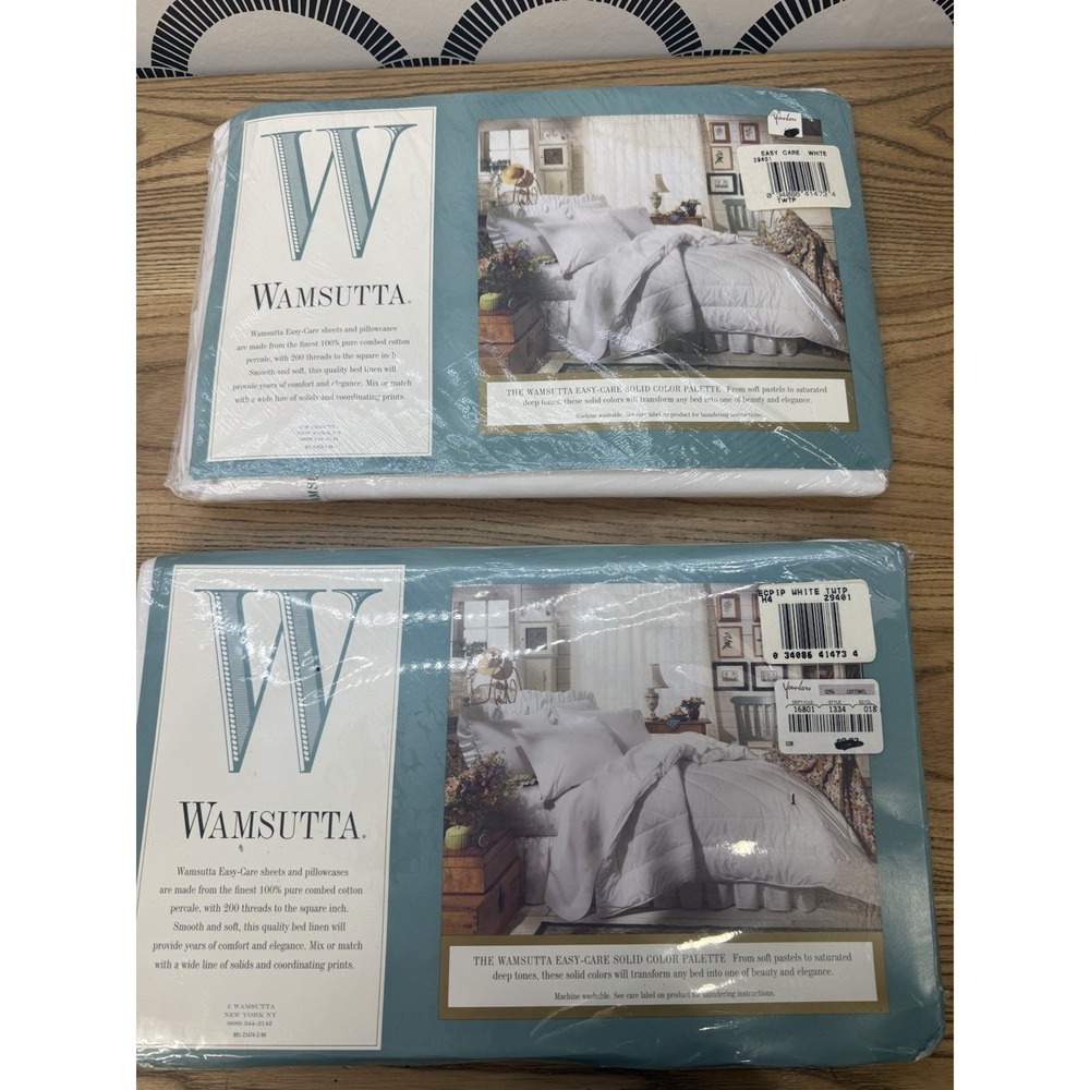 Vintage NOS Wamsutta Supercale Twin Flat Sheet 100% Cotton 66x96" USA 200 Count - Picture 2 of 2